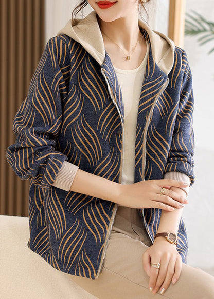 Neuer gelber Kapuzenmantel mit Reißverschluss und Streifen – Frühling