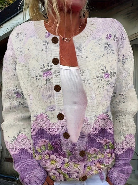 Vintage Floral Cardigan Sweater