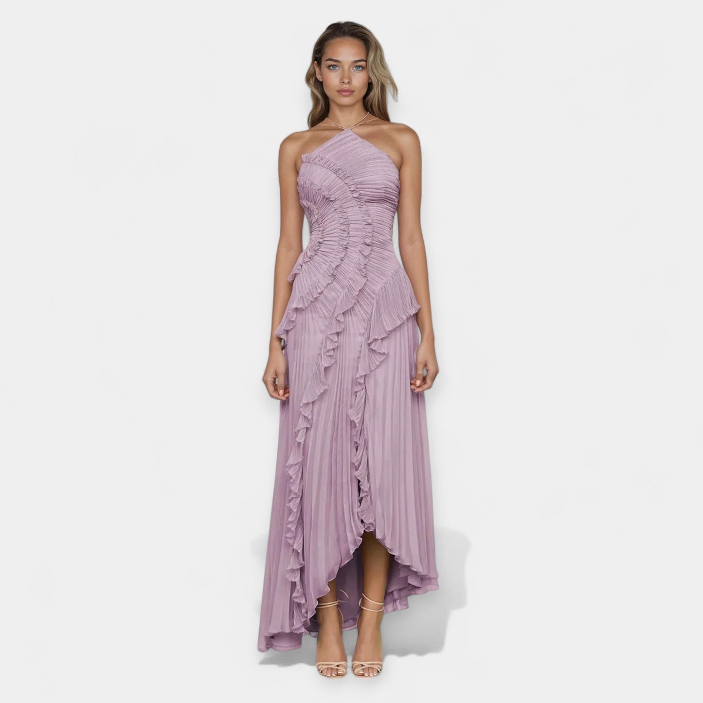 Dress with Sculpted Ruffles