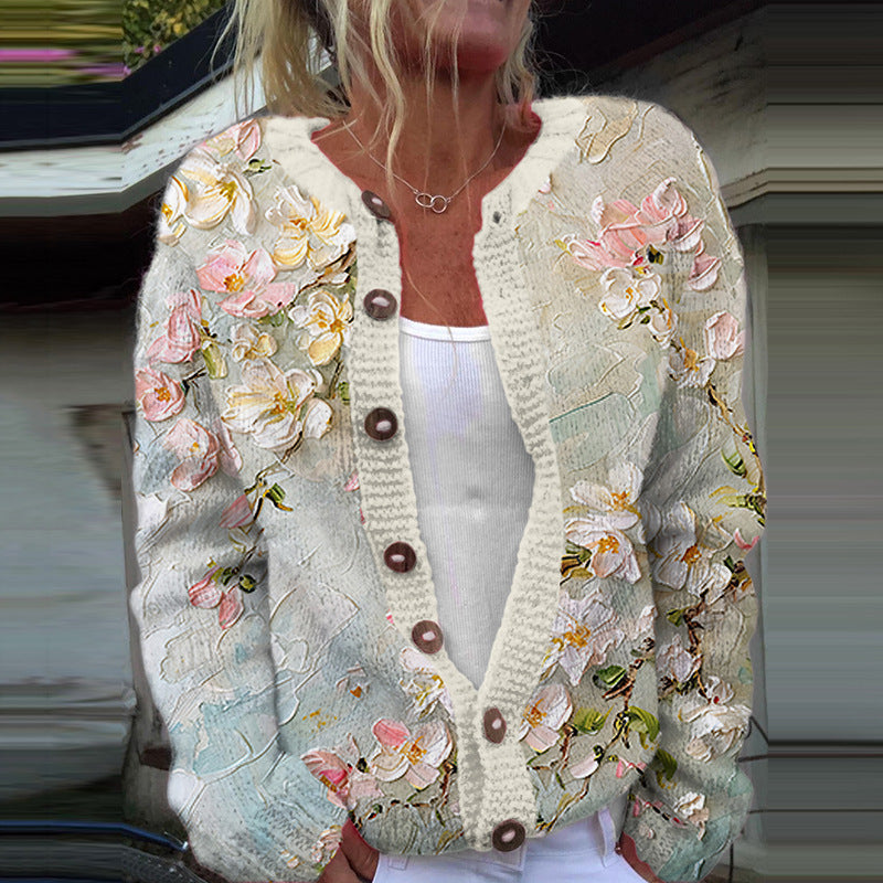 Vintage Floral Cardigan Sweater