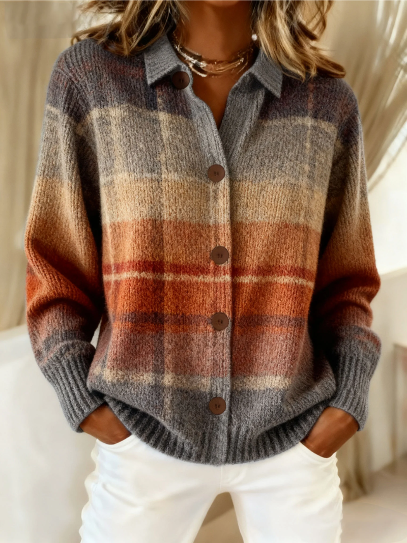 Florish - Checked Blouse Warm Autumnal Shades