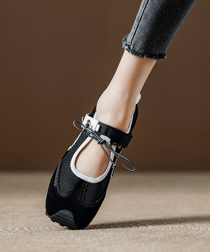 Orange Breathable Mesh Boutique Splicing Flat Shoes Women