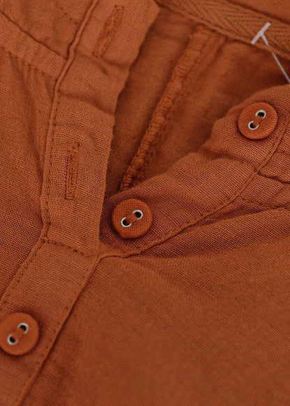 Orange Baumwollhemden Top Kordelzug Kapuze Langarm