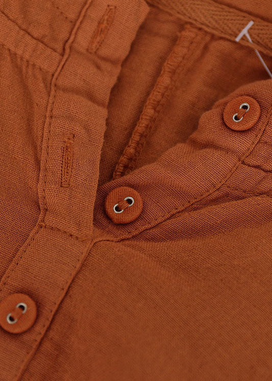 Orange Baumwollhemden Top Kordelzug Kapuze Langarm