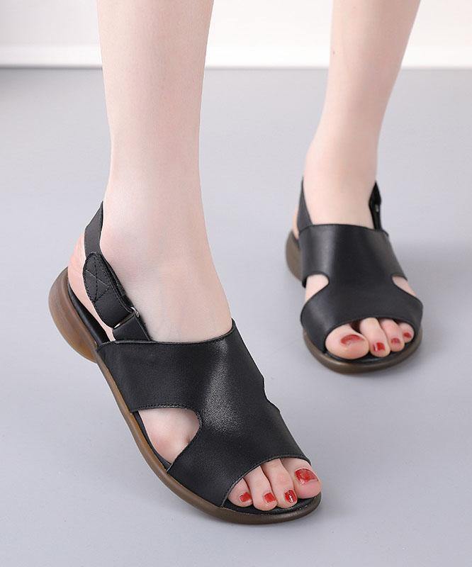Orange Walking Sandals Genuine Leather Casual  Water Sandals - SooLinen