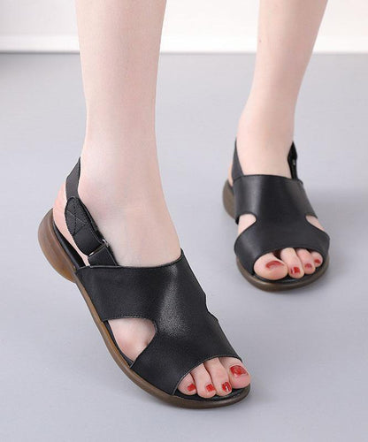 Orange Walking Sandals Genuine Leather Casual  Water Sandals - SooLinen