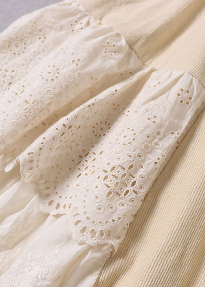 Bio Apricot Bestickter Patchwork Cordrock Winter