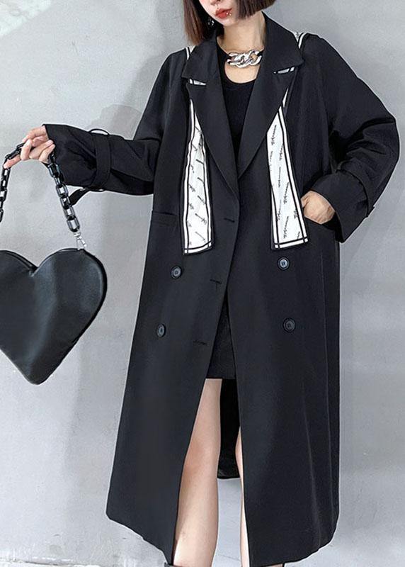 Organic Black Peter Pan Collar Button Pockets Fall Top Long sleeve - SooLinen