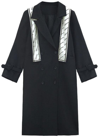 Organic Black Peter Pan Collar Button Pockets Fall Top Long sleeve - SooLinen