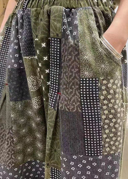 Bio-Baumwollhose mit blauen Taschen und Print, Frühling