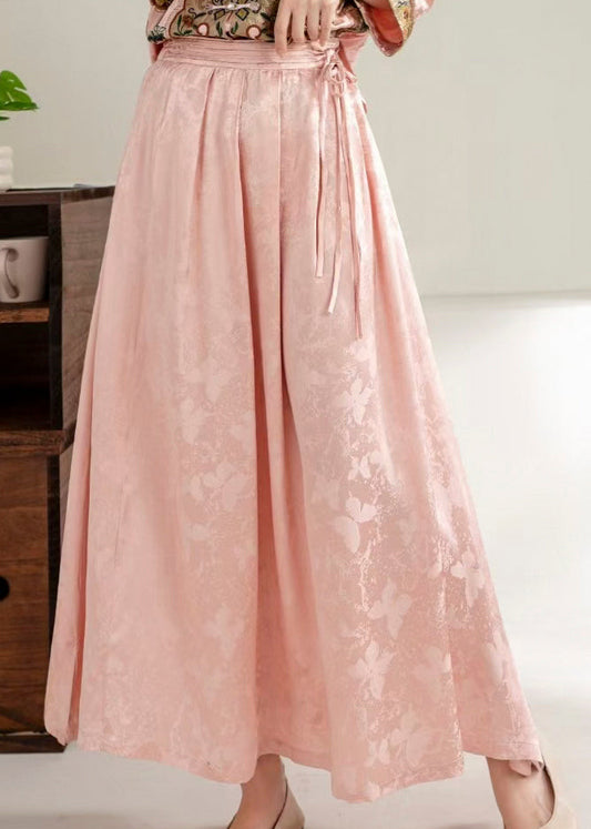 Bio-Grasgrüne Jacquard-Seidenröcke für die Feiertage im Frühling