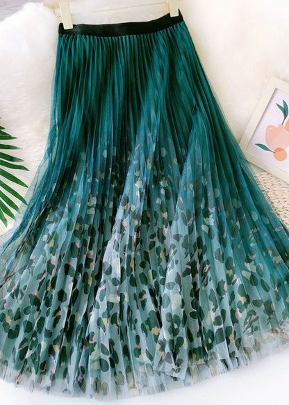 Bio-grüner Leopardenmuster-Mode-Gerade-Herbstrock