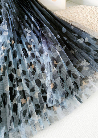 Bio-grüner Leopardenmuster-Mode-Gerade-Herbstrock