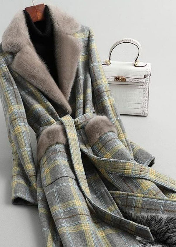 Bio Grün Peter Pan Kragen Plaid Wollmäntel Winter