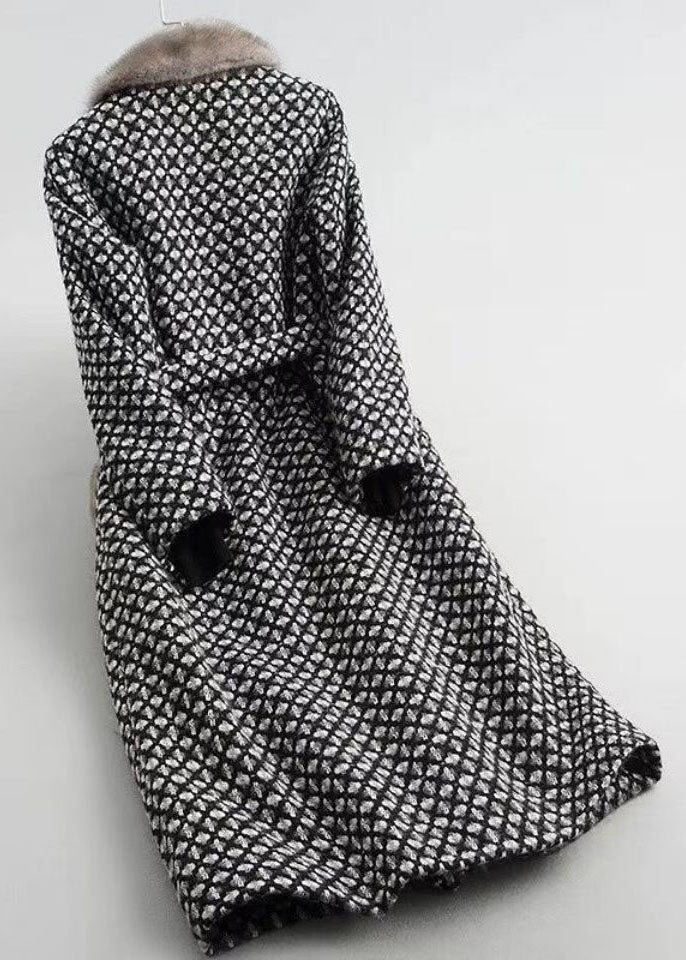 Bio Grün Peter Pan Kragen Plaid Wollmäntel Winter