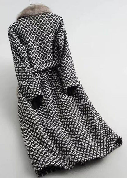 Bio Grün Peter Pan Kragen Plaid Wollmäntel Winter