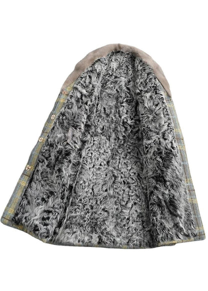 Bio Grün Peter Pan Kragen Plaid Wollmäntel Winter