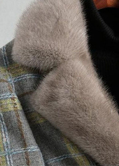 Bio Grün Peter Pan Kragen Plaid Wollmäntel Winter
