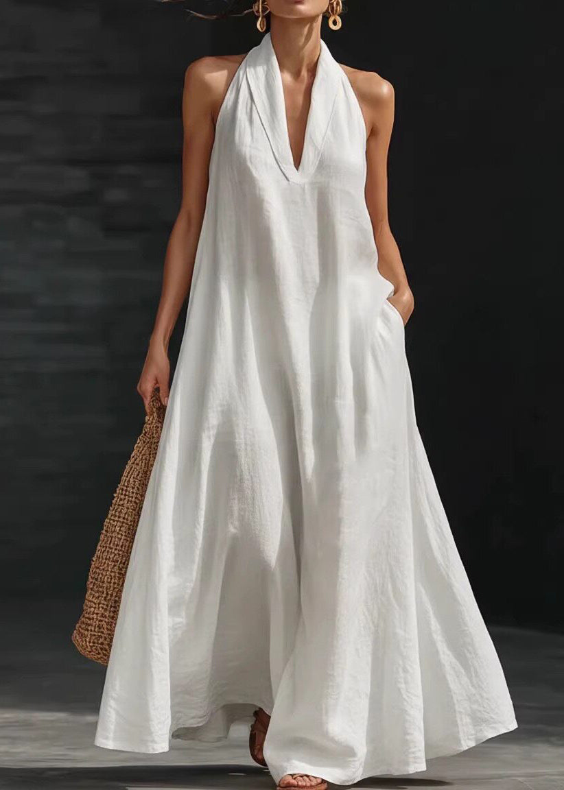 Organic Light Green Oversized Cotton Long Dress Sleeveless
