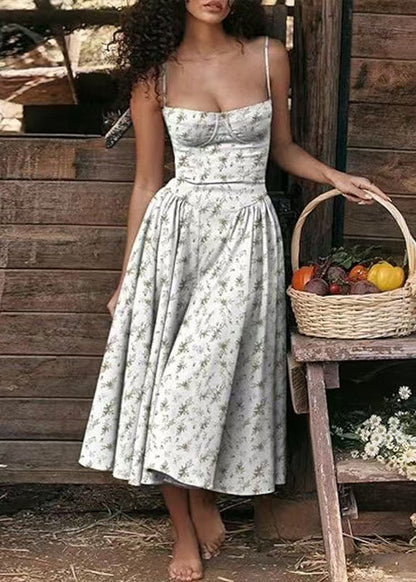 Organic Purple Bustier Top Exra Large Hem Print Dress Summer