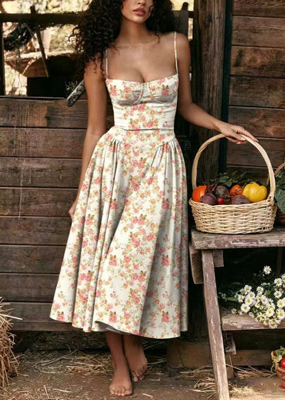 Organic Purple Bustier Top Exra Large Hem Print Dress Summer