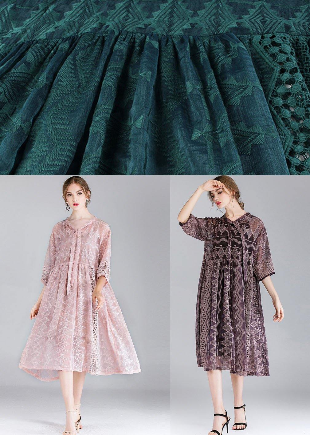 Organic Purple Fashion Chiffon Spring Half Sleeve Two Pieces Set - SooLinen