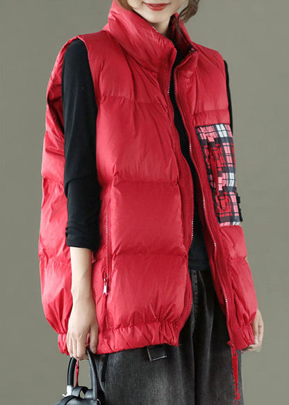 Bio-Tee Grün Stehkragen Reißverschluss Dicke Winter Tops Ärmellose Weste