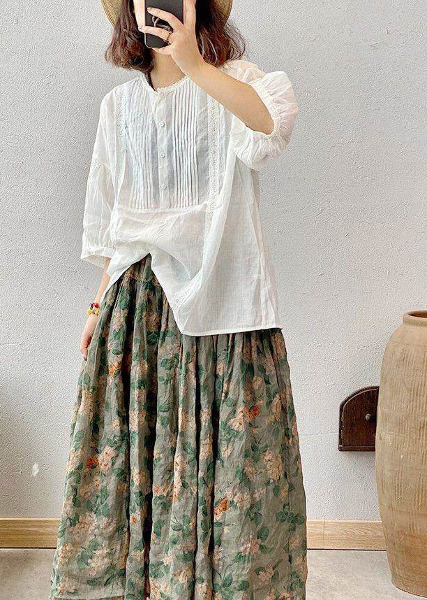 Organic White Wrinkled Oversized Cotton Shirts Summer
