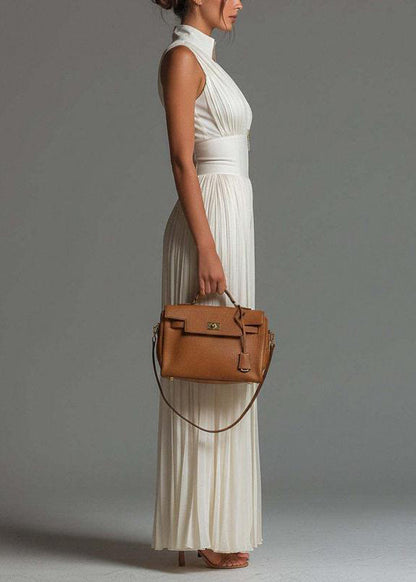 Organic White Wrinkled Zip Up Print Chiffon Jumpsuit Sleevelesse