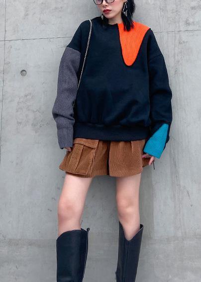 Organic big pockets pants loose khaki Fashion  high waist short pants - SooLinen