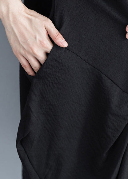 Bio-Baumwollkleidung in Schwarz für Damen, stylische Arbeits-Patchwork-Sommerkleider für Knie