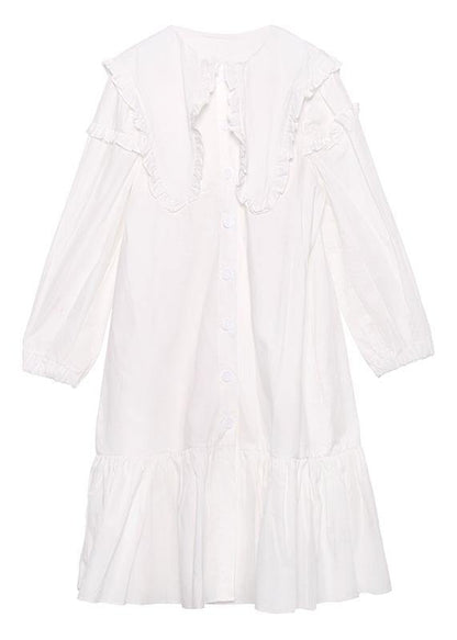 Organic black cotton clothes shirt Art ruffles Dress - SooLinen