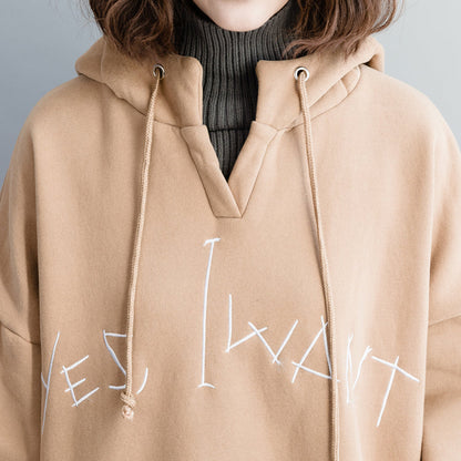 Bio-Baumwoll-Tops Damen Kapuzen-Patchwork grau Midi-Tops