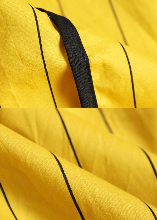 Organic o neck cotton clothes Sleeve black striped Robe Dresses summer - SooLinen