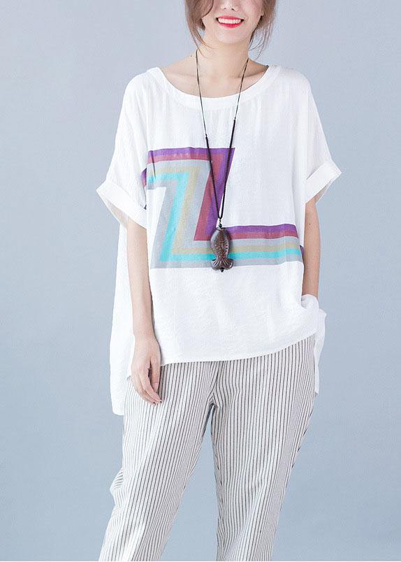 Organic o neck linen tops women blouses Photography white blouses summer - SooLinen