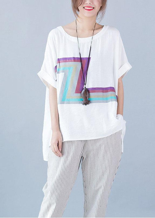 Organic o neck linen tops women blouses Photography white blouses summer - SooLinen