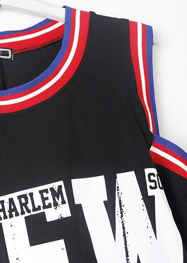 Organic patchwork color cotton dresses Wardrobes black side open Dress summer - SooLinen