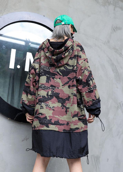 Organic prints hooded Cotton Tunics patchwork cotton fall Dress - SooLinen