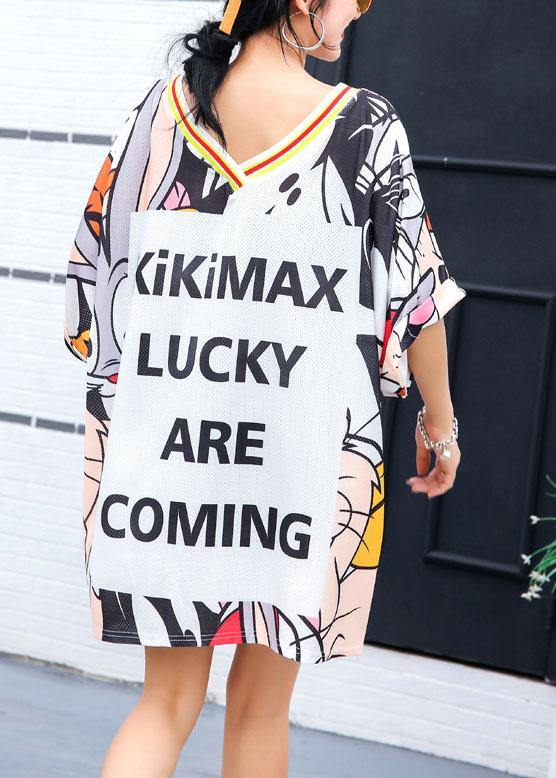 Organic v neck blended box top Cotton prints top summer - SooLinen