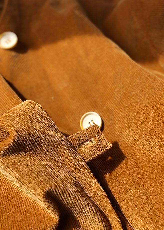 Organic yellow Fashion tunic coats Photography Button women coat - SooLinen