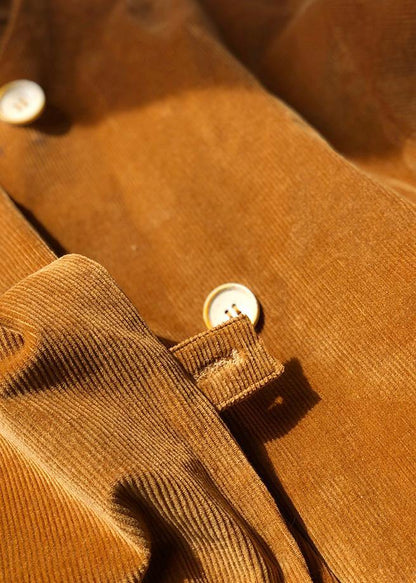 Organic yellow Fashion tunic coats Photography Button women coat - SooLinen