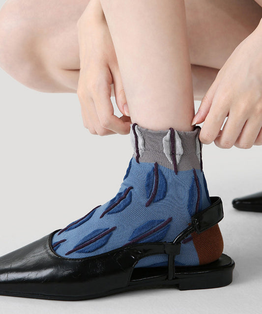 Originale Colorblock-Jacquard-Knöchelsocken, dünn und atmungsaktiv