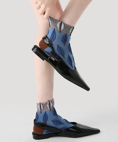 Originale Colorblock-Jacquard-Knöchelsocken, dünn und atmungsaktiv