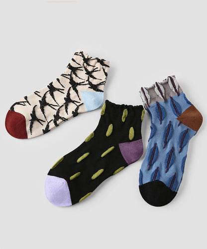 Originale Colorblock-Jacquard-Knöchelsocken, dünn und atmungsaktiv