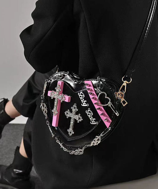 Original Cross Design Nietenherz Messenger Bag