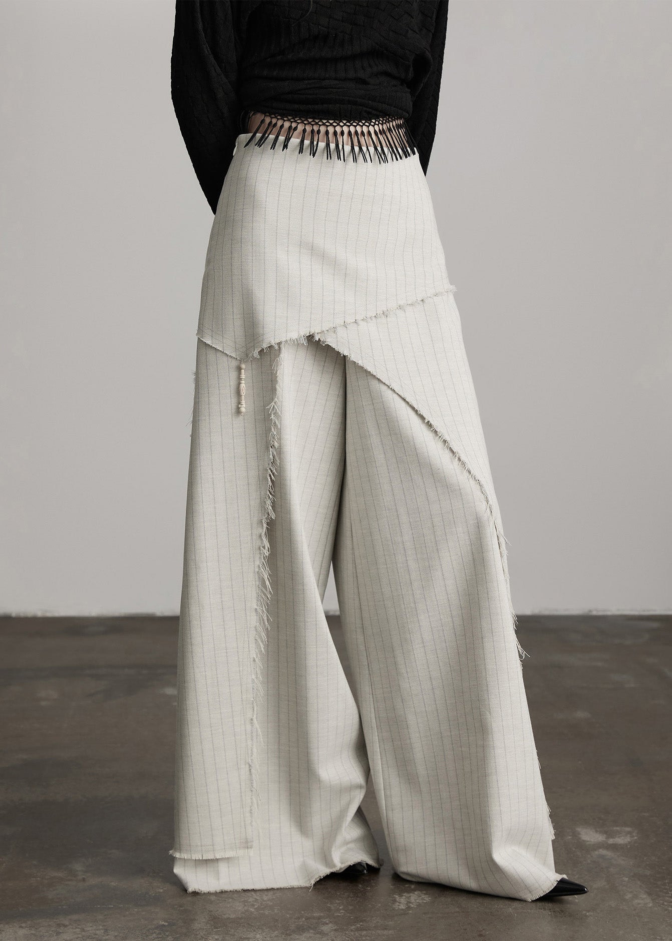 Original Design Apricot Asymmetrisch gestreifte Baumwollhose Röcke Frühling