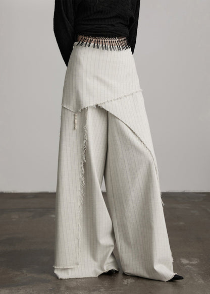 Original Design Apricot Asymmetrisch gestreifte Baumwollhose Röcke Frühling