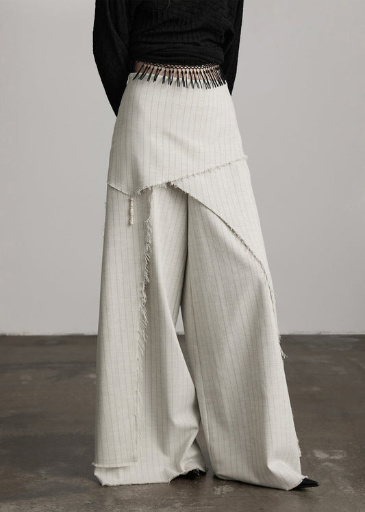 Original Design Apricot Asymmetrisch gestreifte Baumwollhose Röcke Frühling