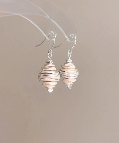Original Design Beige Copper Overgild Conch Drop Earrings