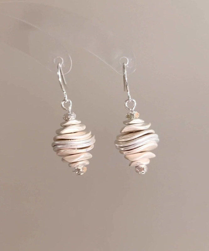 Original Design Beige Copper Overgild Conch Drop Earrings